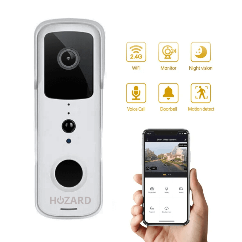 Deurbel met Camera en DingDong - Draadloze Video Deurbel - 5200 mAh - Zwart