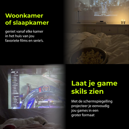 Mini Pro Beamer - 4K Projector -  Android 11.0 & WiFi 6 - Media Streamer