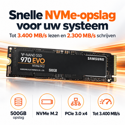 Samsung 970 EVO 500GB NVMe M.2 SSD - PCIe 3.0 x4