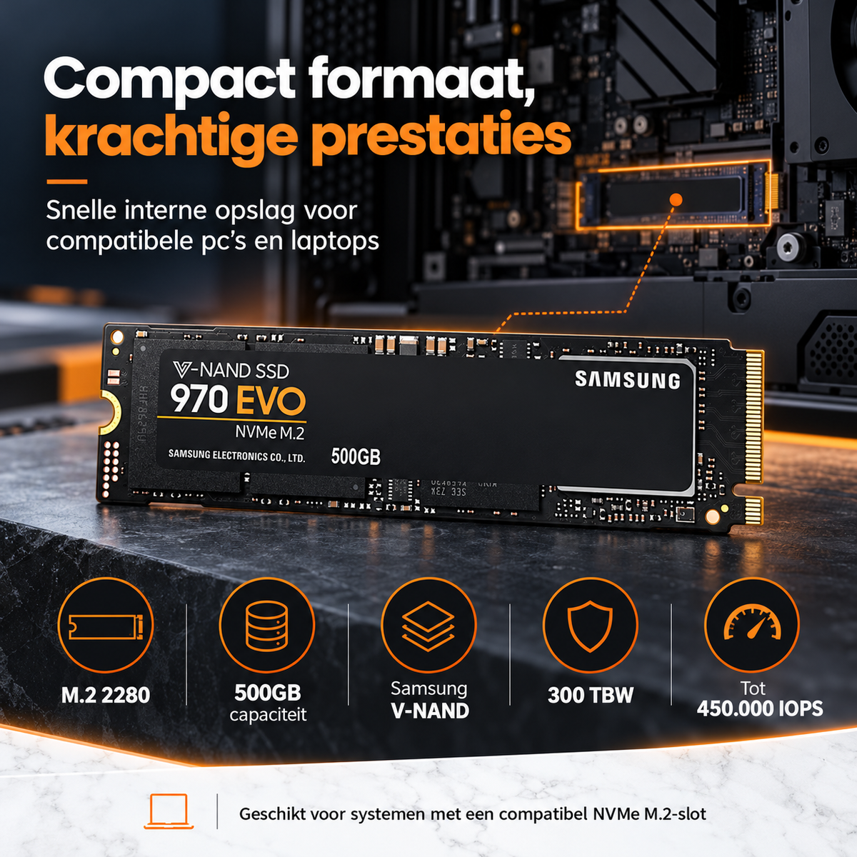 Samsung 970 EVO 500GB NVMe M.2 SSD - PCIe 3.0 x4