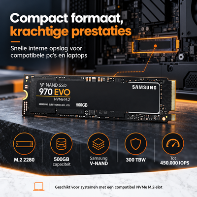 Samsung 970 EVO 500GB NVMe M.2 SSD - PCIe 3.0 x4