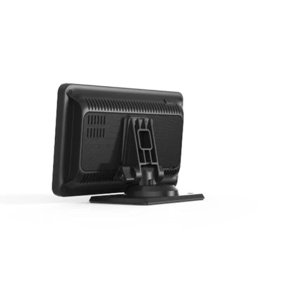 Achterkant van een zwart beveiligingsbeeldscherm met standaard, geschikt voor elektronica en beveiligingssystemen