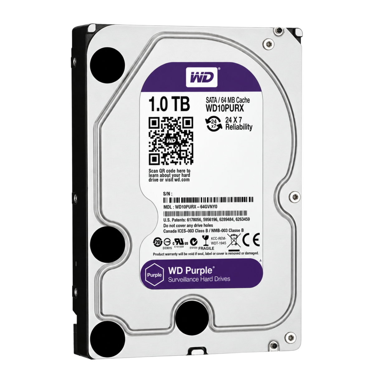 WD Purple 1TB Surveillance HDD - 24/7