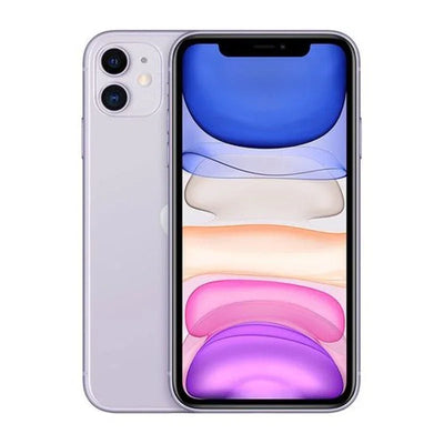 Paarse smartphone met groot scherm en dubbele camera, elektronica productfoto