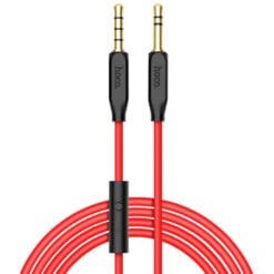 Hoco 3.5mm AudioJack Kabel met Microfoon 1M - Aux male naar Aux male - Rood